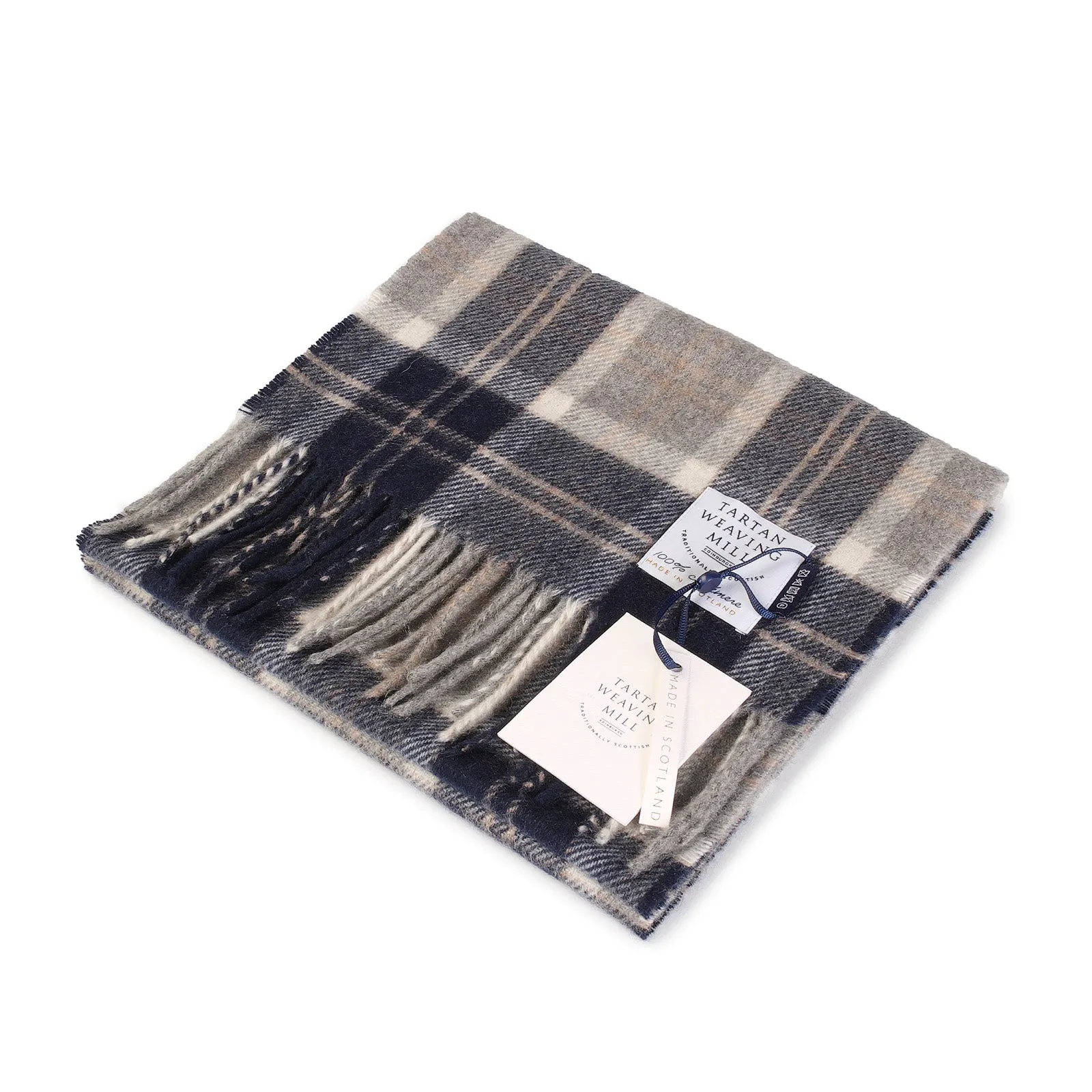 100% Cashmere Scarf Made In Scotland Bannockbane Silver