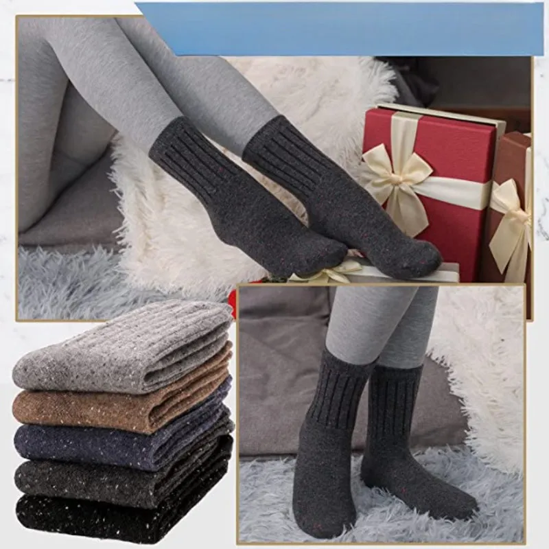 5-Pack Soft Wool Hiking Socks For Women