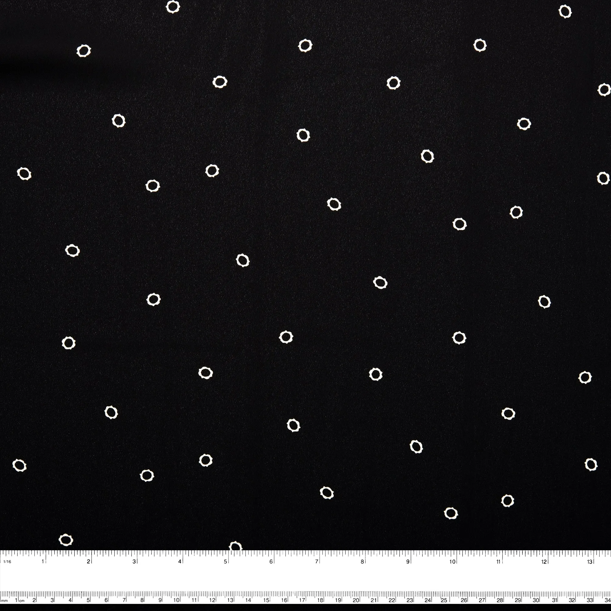 Assorted Polyester Print - Eyelet - Black / White