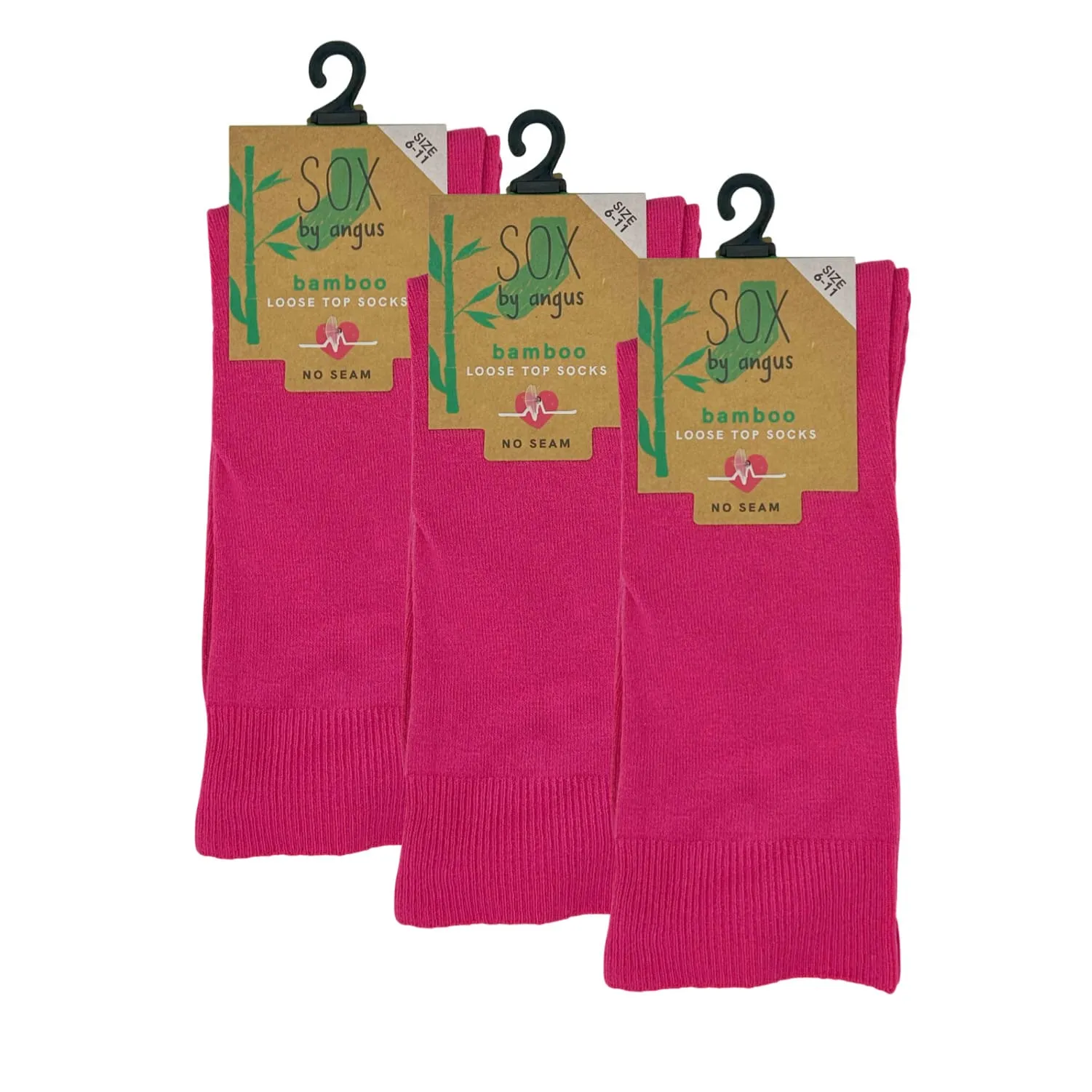 Bamboo Plain Loose Top Socks - NO SEAM – Hot Pink