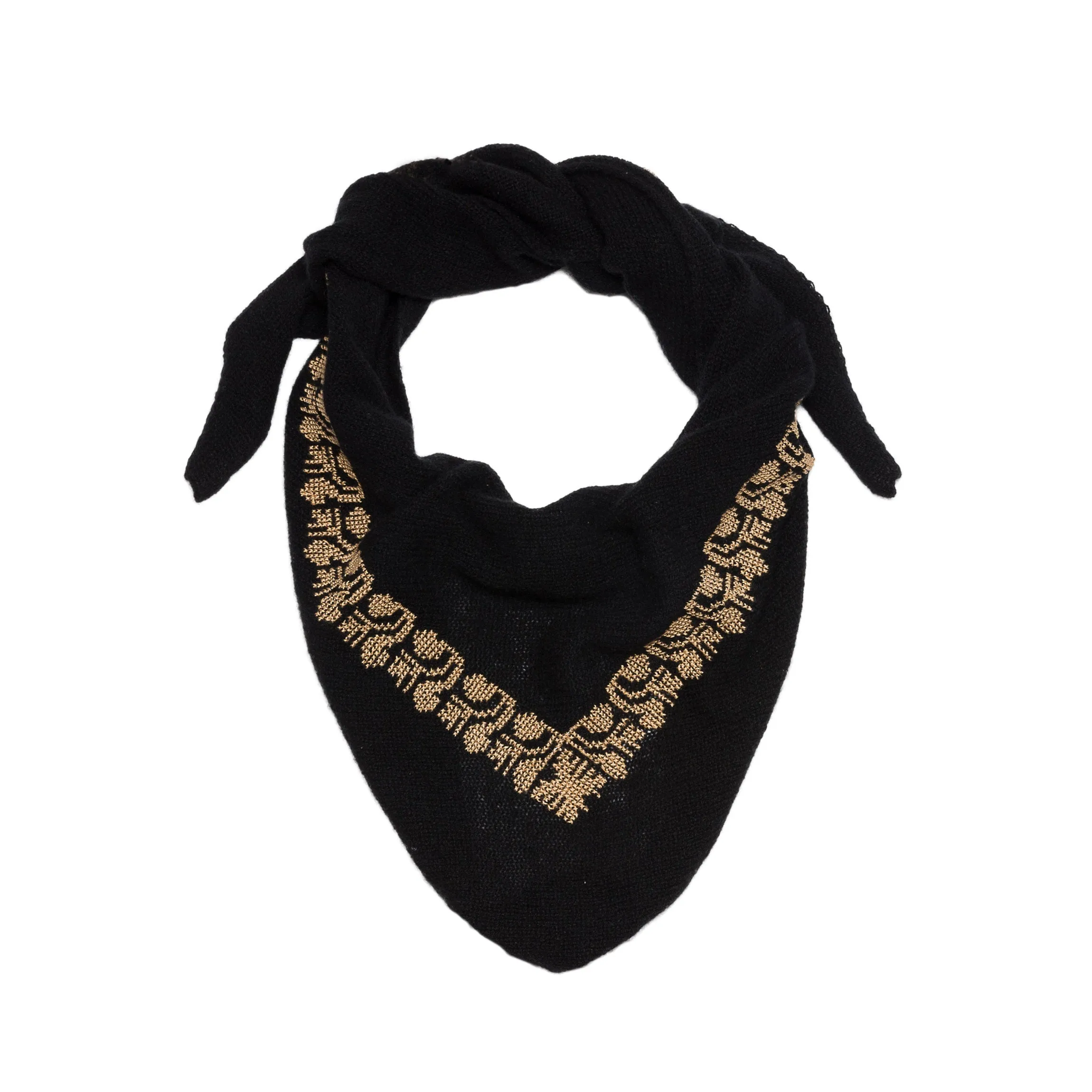 BLACK CASHMERE TRIANGLE SCARF | SINEAD