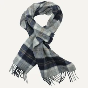 Blue & Grey Plaid Lambswool Scarf