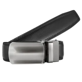 Boys Black Leather Track Belt #3