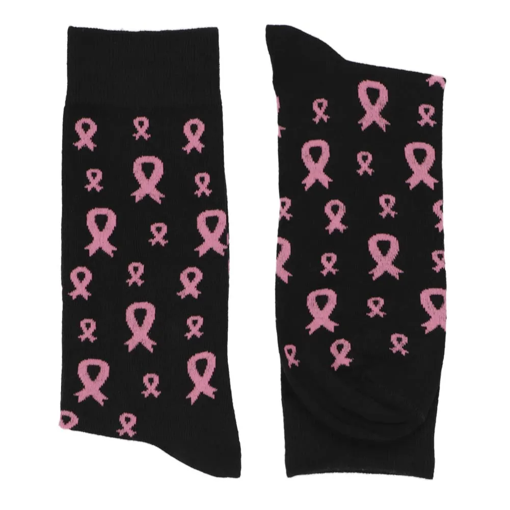 Breast Cancer Awareness Socks in Black