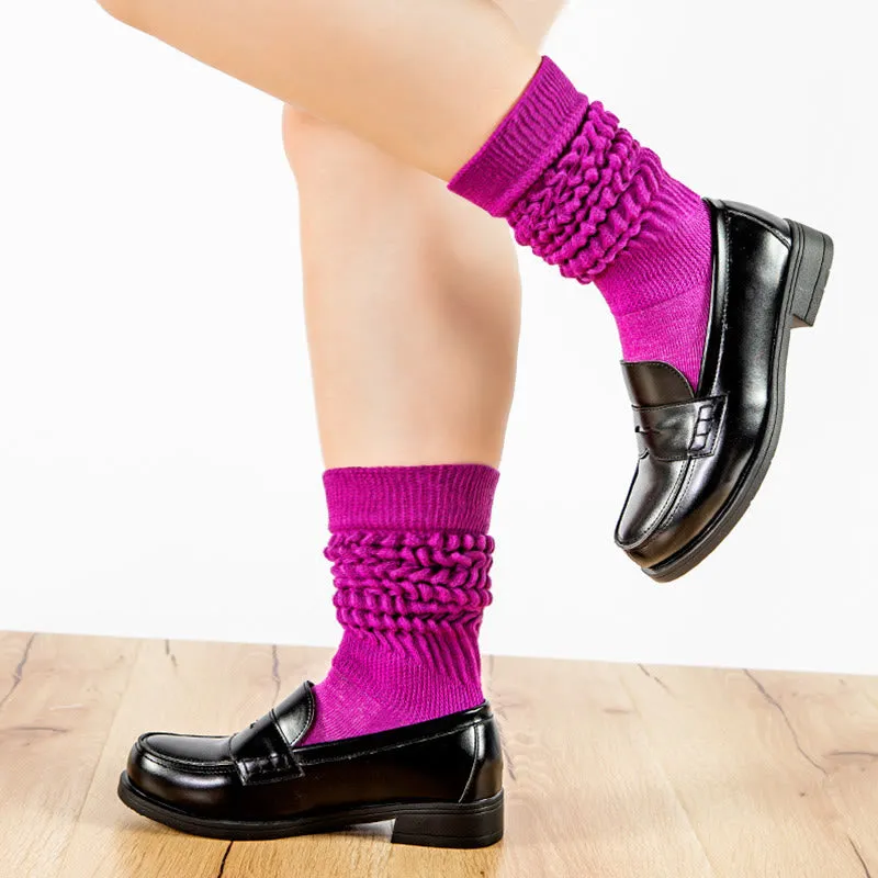 Candy Colored Soft Slouch Socks(2 Pairs)