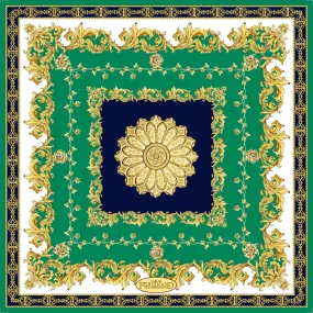 Carlos Ferdinand Delicate scrolls emerald/gold/navy  CF176-1 90cm