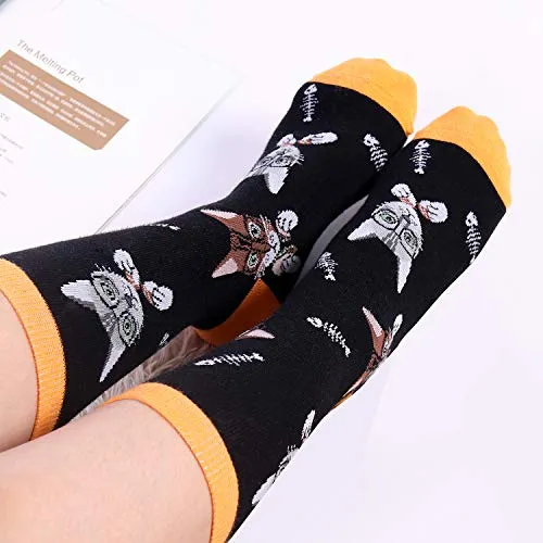 Cat Lovers Funny Novelty Super Soft Socks, 3 Pairs