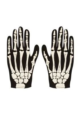 Children’s Skeleton Gloves Bone Print Spooky Halloween Kids Boys Fancy Dress Party Costume Gloves