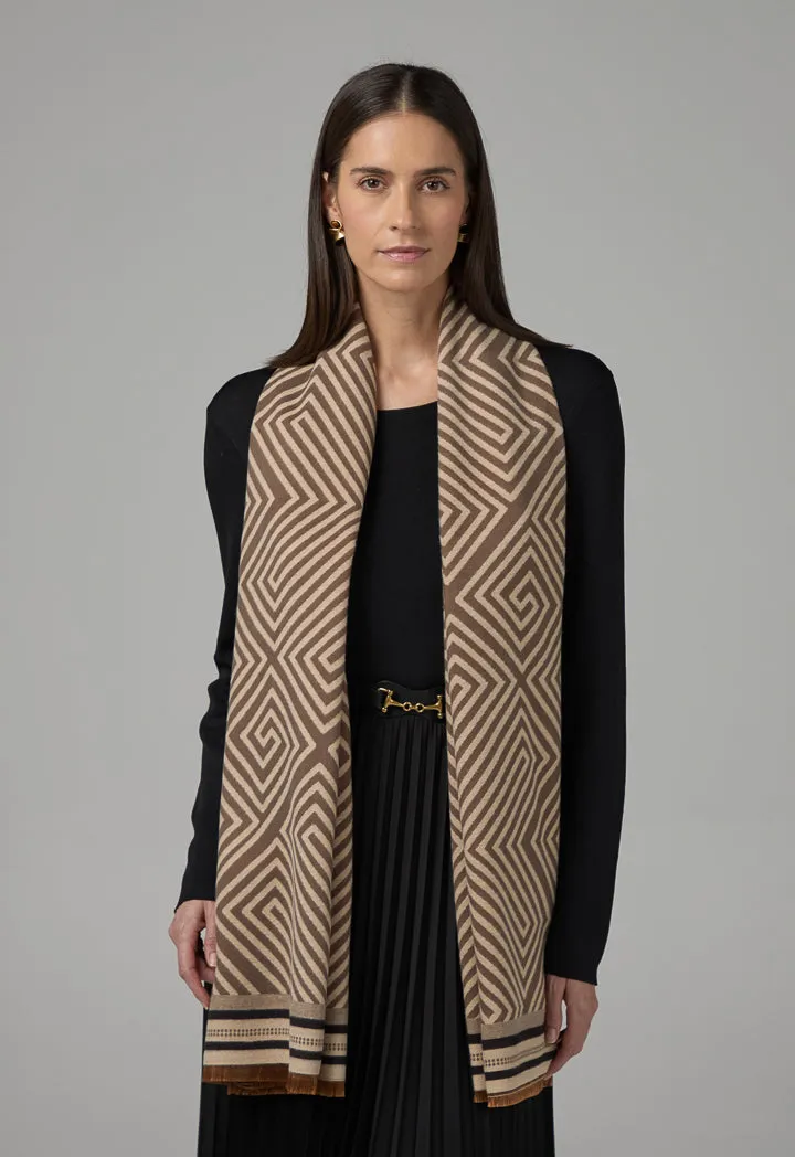 Choice Chic Geometric Pashmina Scarf Taupe