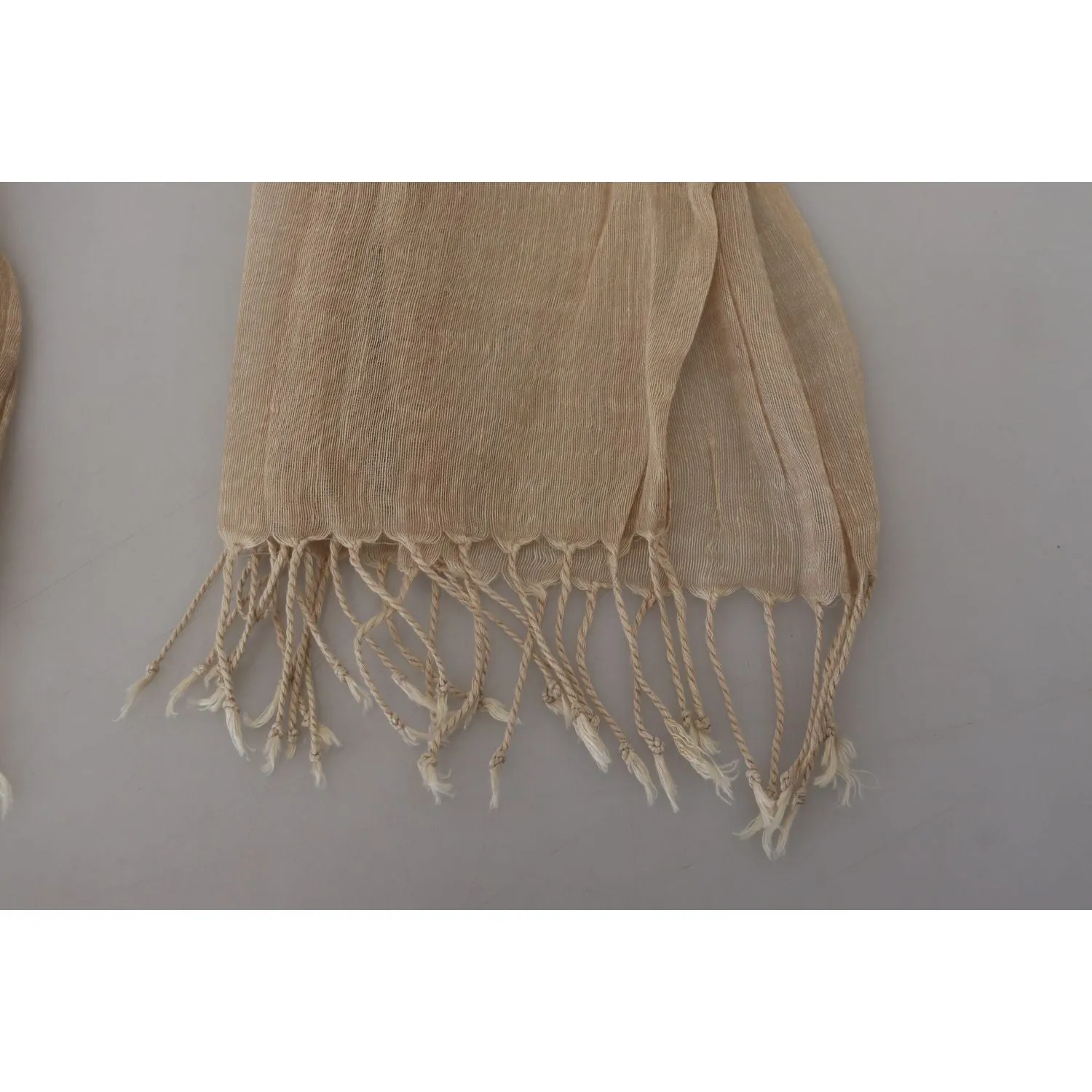 Costume National Chic Beige Fringed Scarf for Women