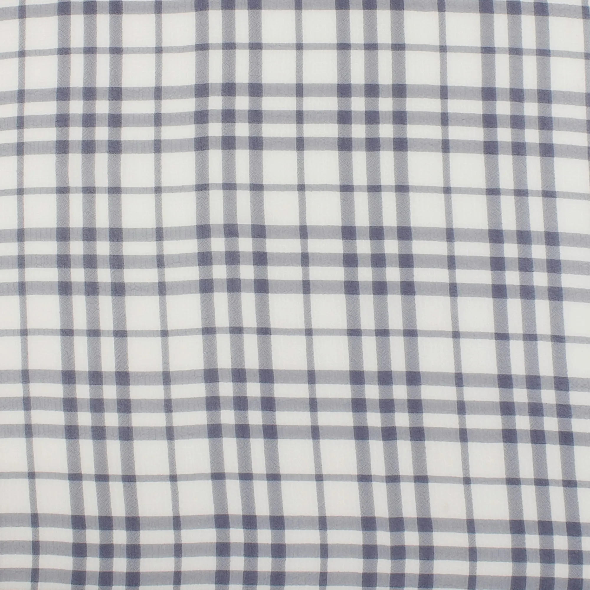 Crepe Chiffon - DAISY - Medium Plaid - Navy