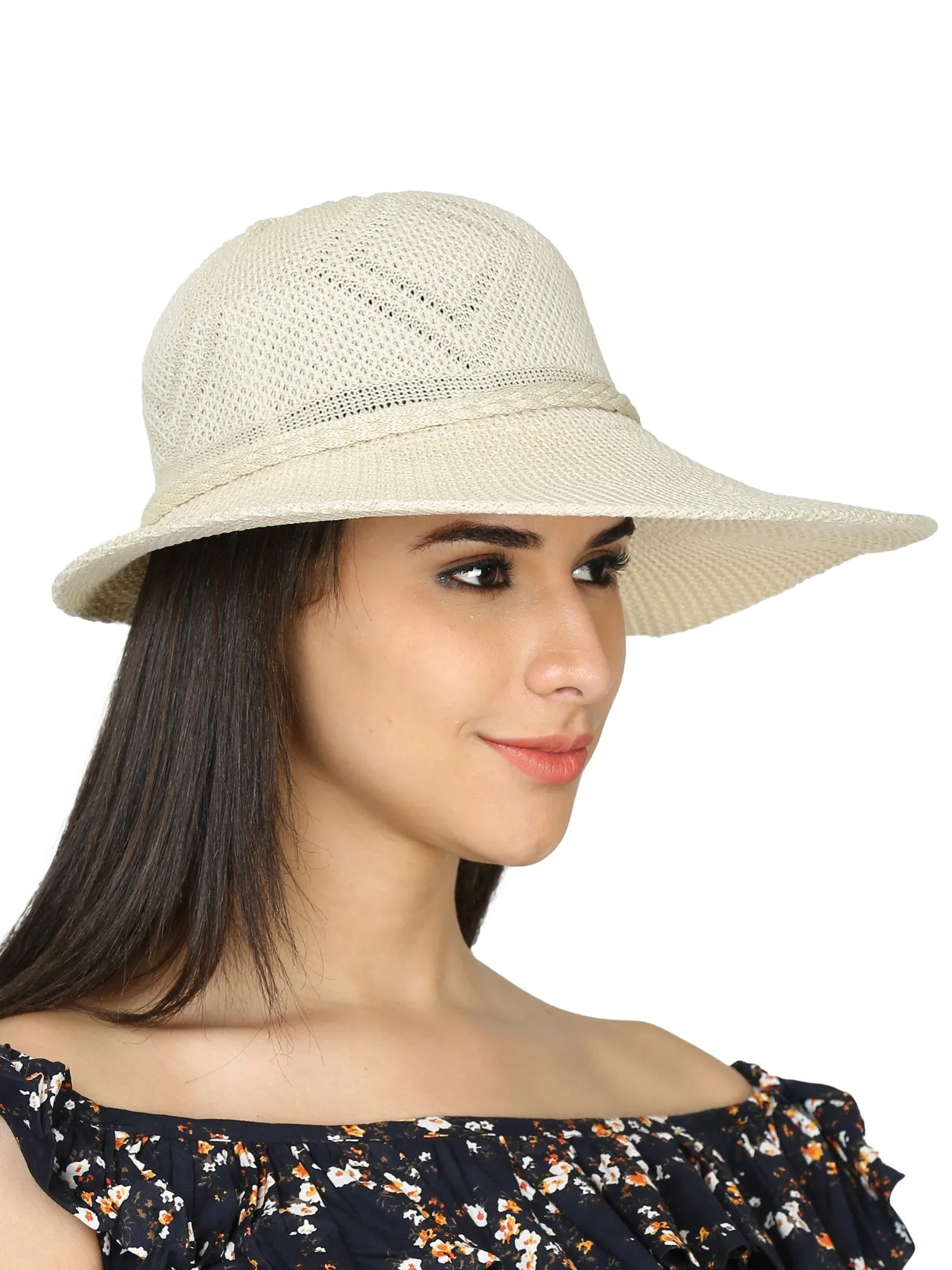 FabSeasons Long Brim Beach and Sun Hat / caps for Women & Girls