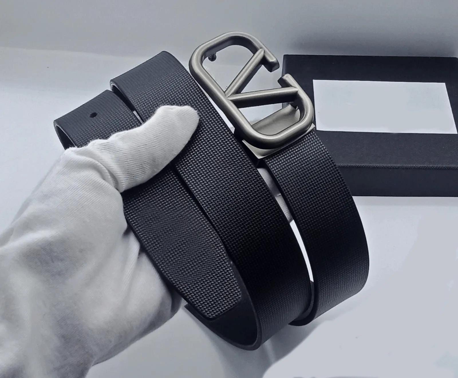 Fashionable V Metal Leather Strap Belt For Men's-JonasParamount