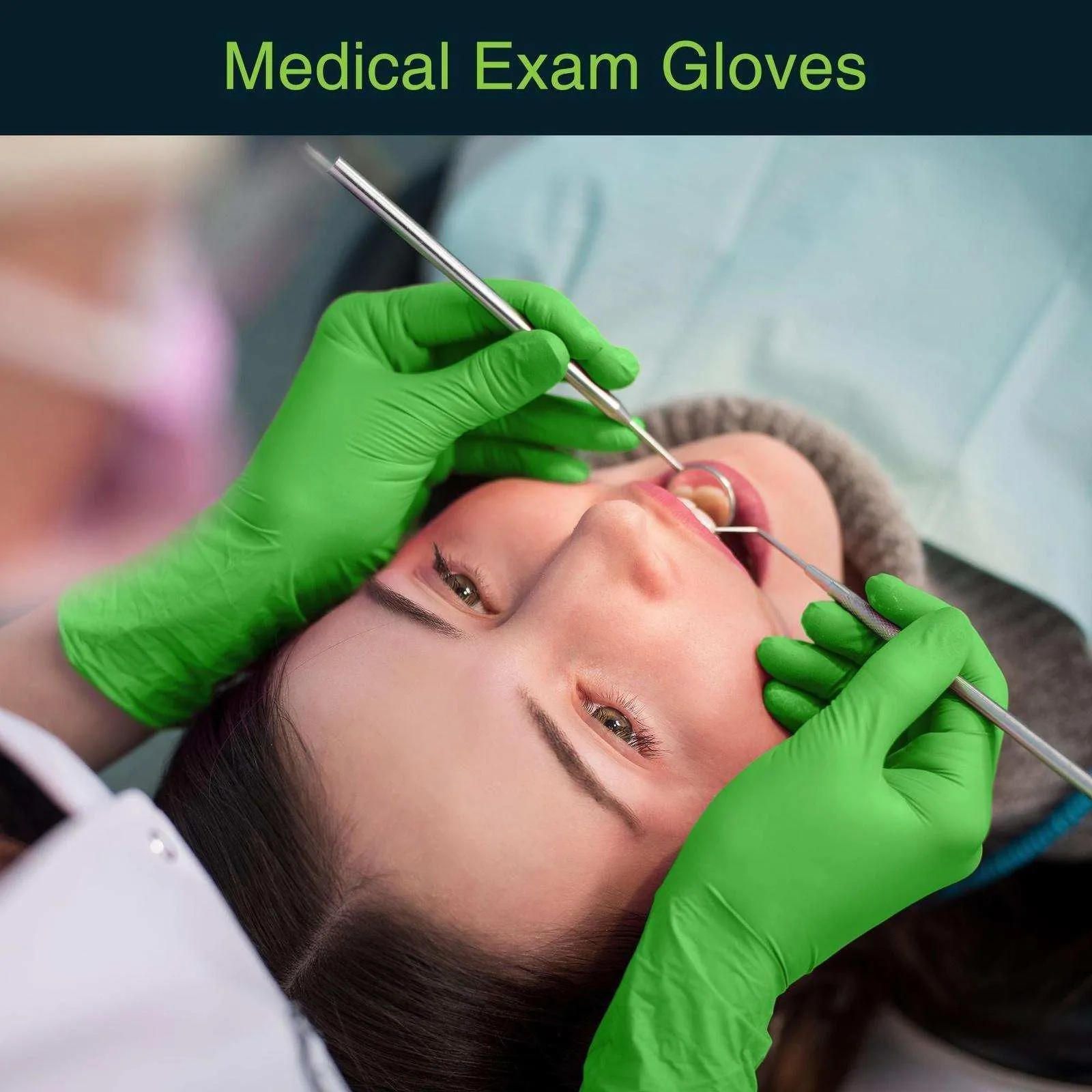 FifthPulse Green Disposable Nitrile Gloves