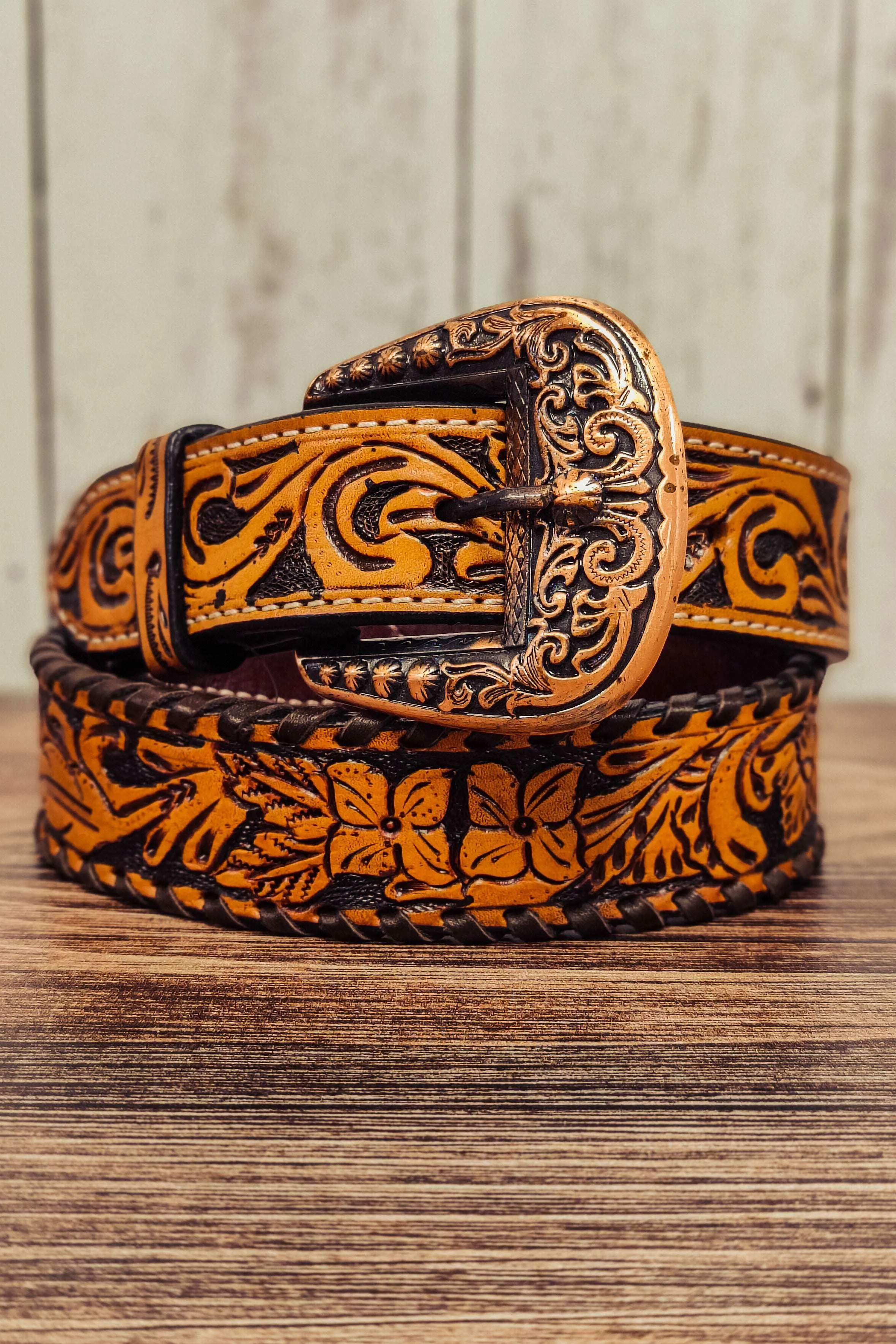 Floral Tooled Belt