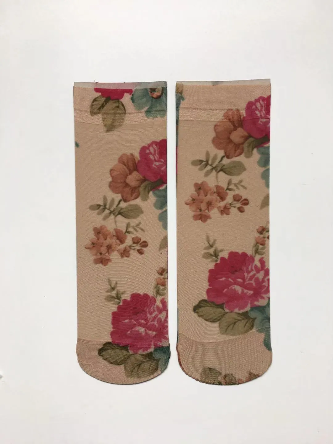 Flower Butterfly Pattern Print Soft Ankle Socks