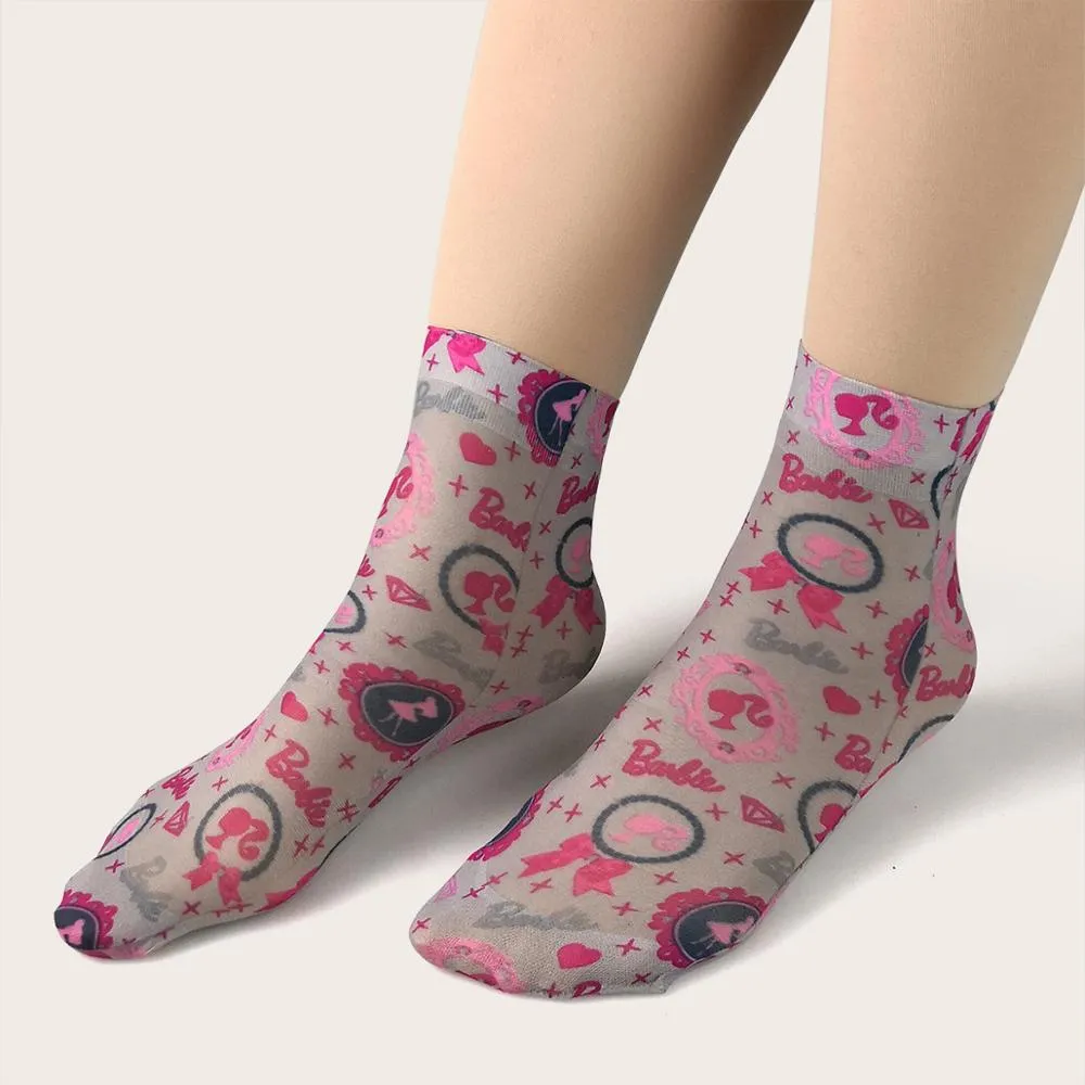 Flower Butterfly Pattern Print Soft Ankle Socks