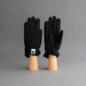 Gentlemen's Gloves From Black Curly Lambskin