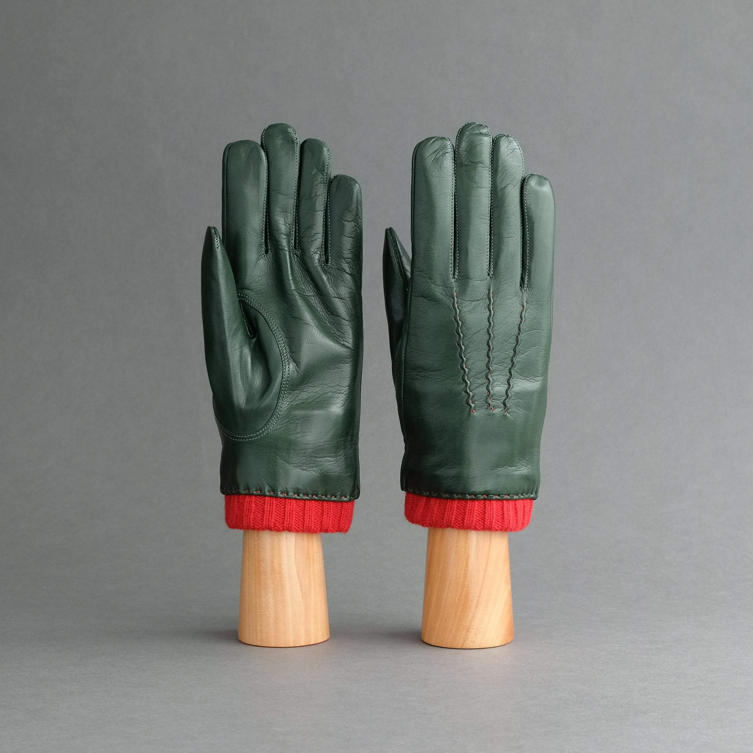 Gentlemen's Gloves from Green Loden Hair Sheep Nappa Lined With Cashmere