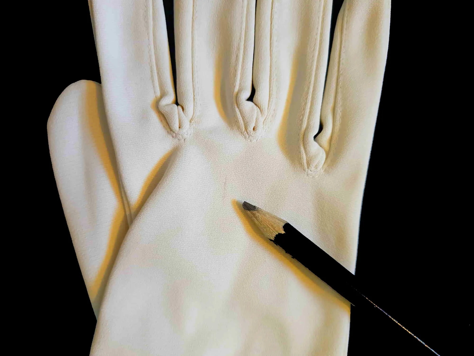 Ivory Gathered Gloves