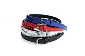 Krystle Girl|Woman Canvas/PU Leather Belts Belt Pack of 4 (Navy, Red, Silver, Brown)