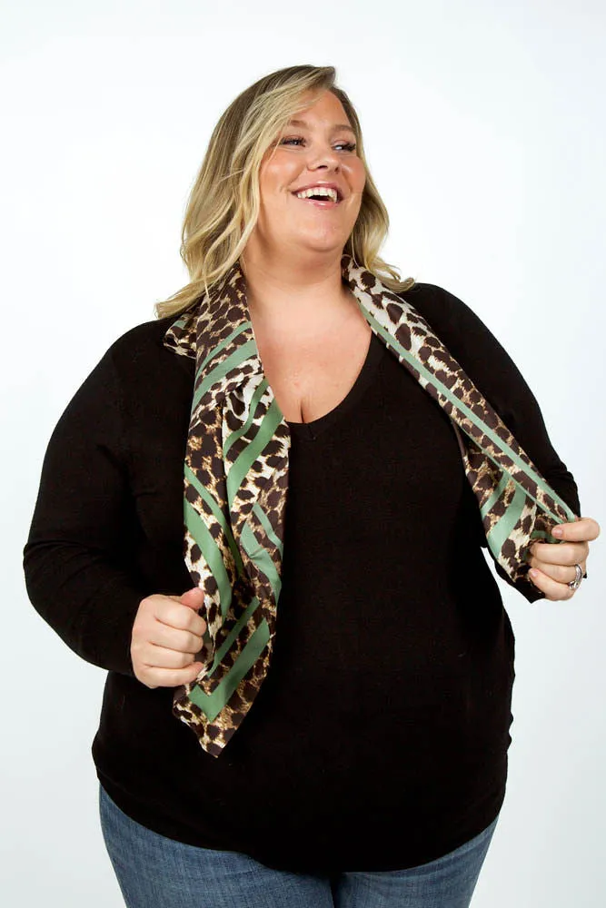 LEOPARD SILK SQUARE SCARF