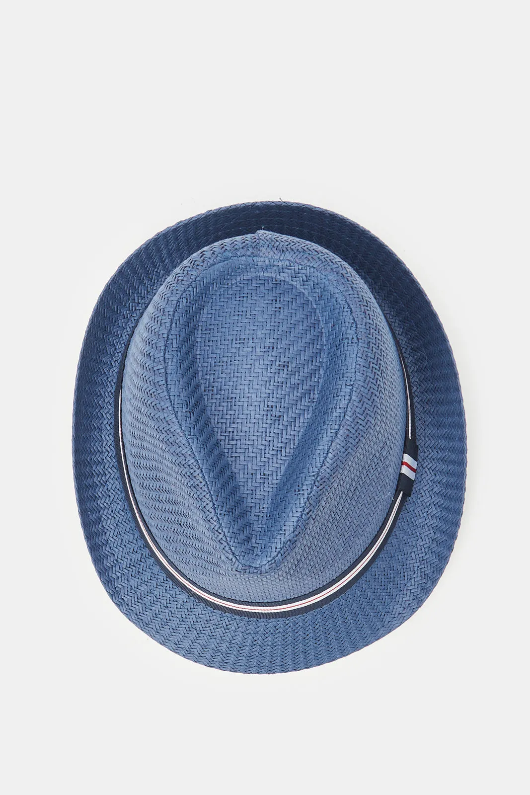 Men Navy Fedora Hats With Band