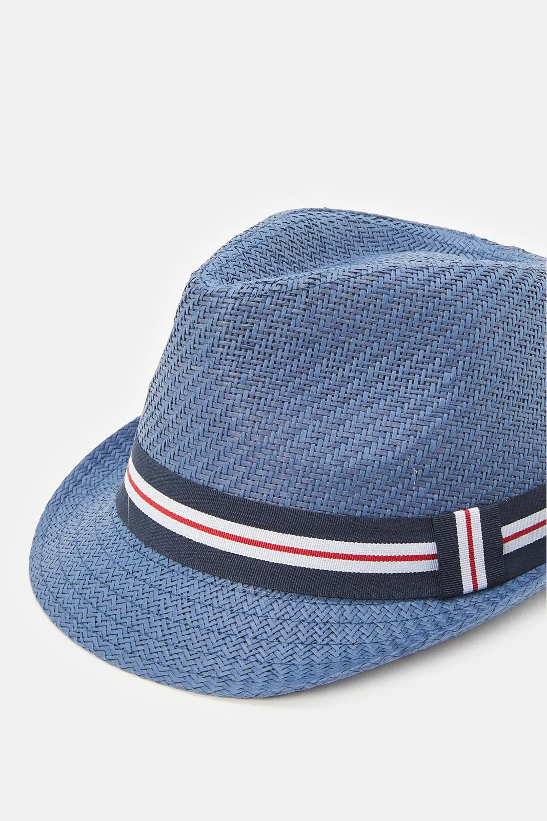 Men Navy Fedora Hats With Band