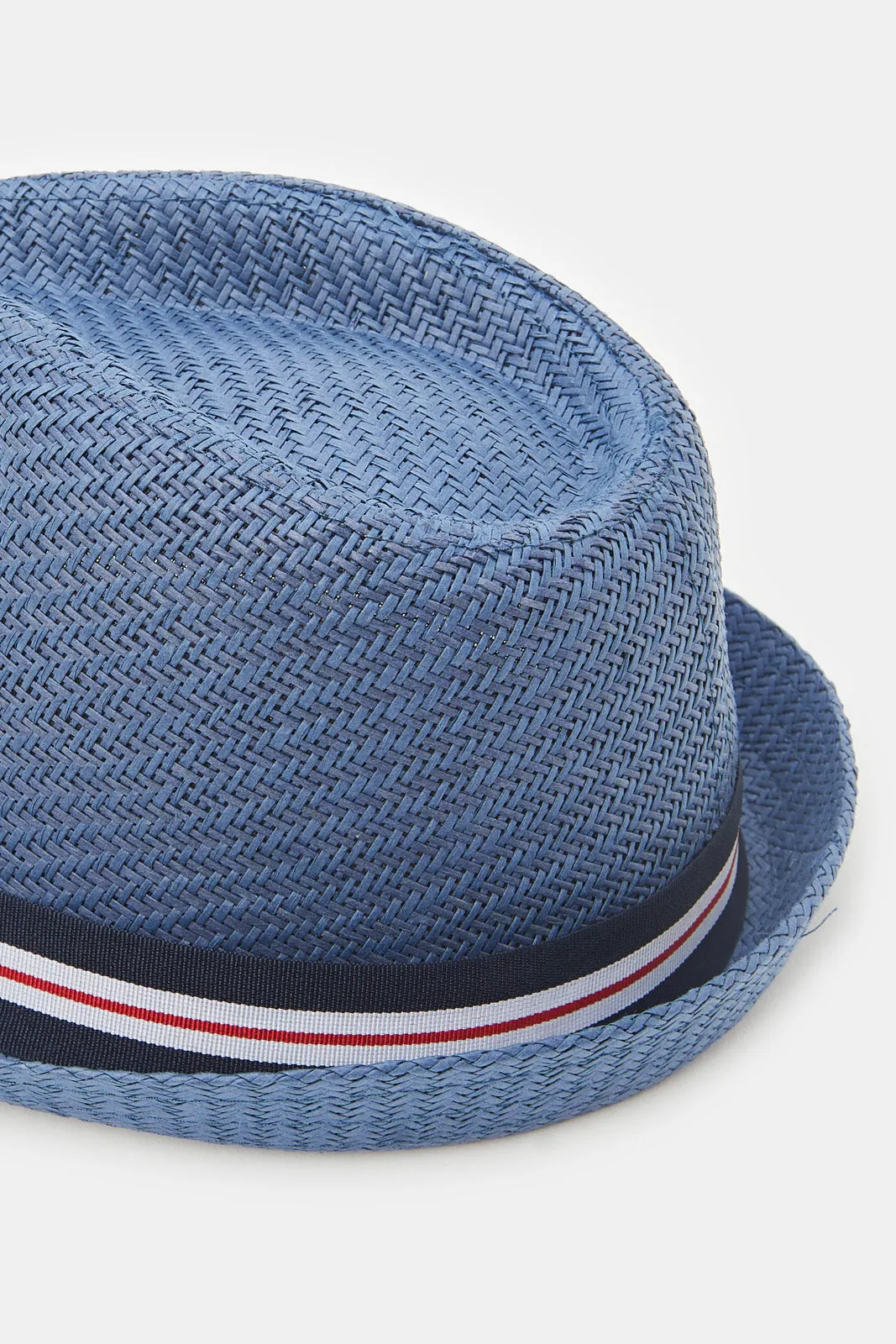 Men Navy Fedora Hats With Band