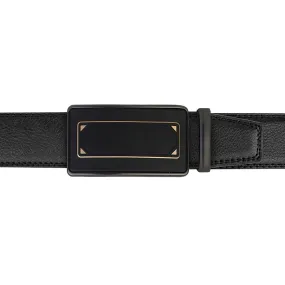 Mens Lucci 62" Black Leather Track Belt #11