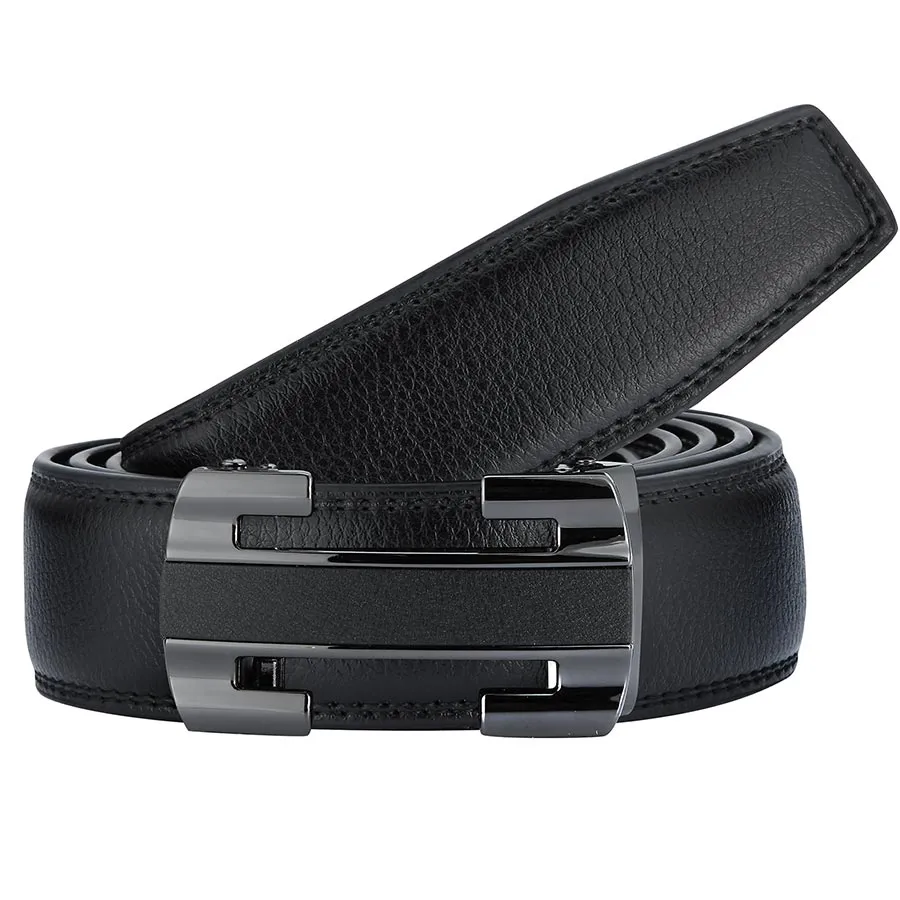 Mens Revonah 56" Black Leather Track Belt #RT9