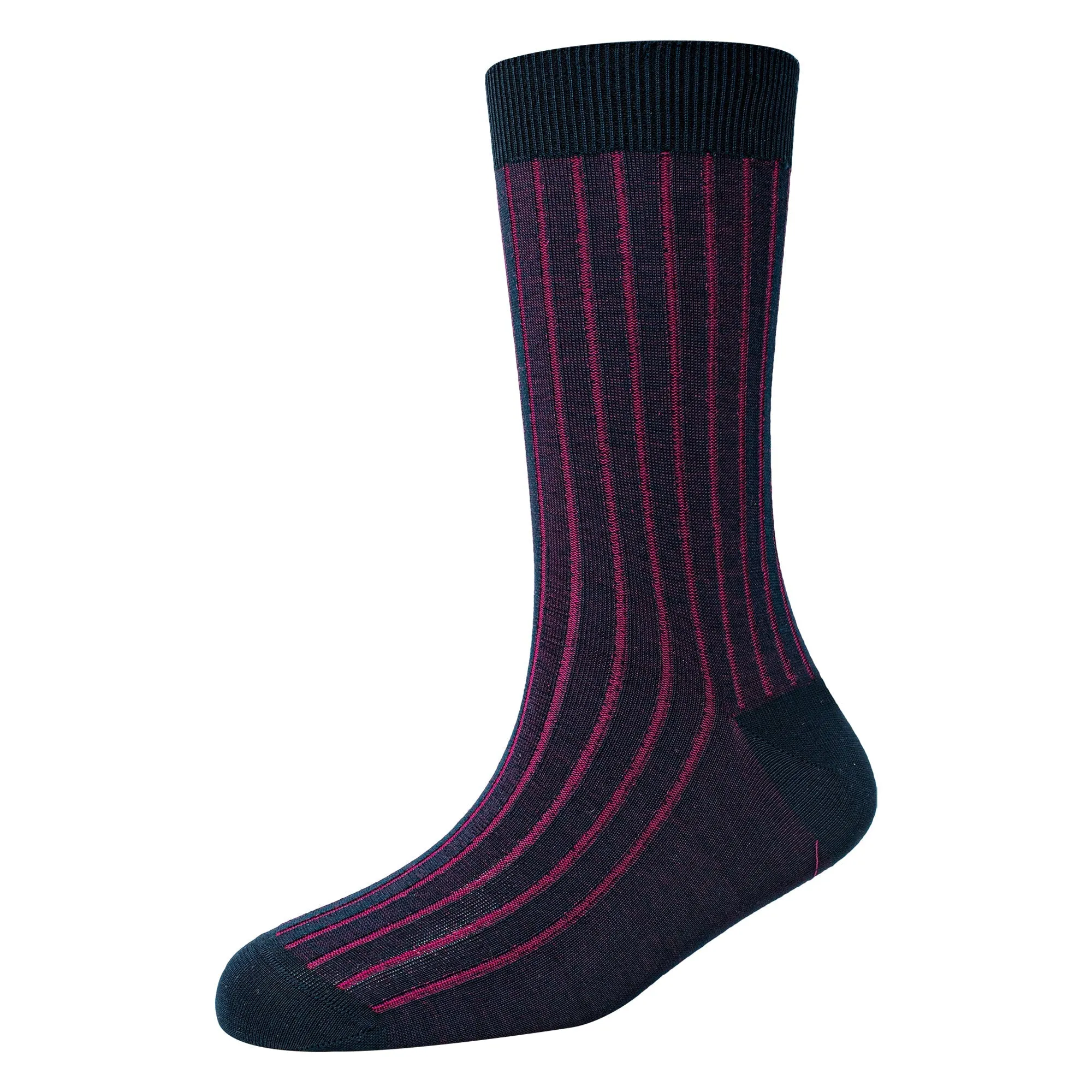 Men's Super Fine 8x1 Shadow Rib Standard Length socks