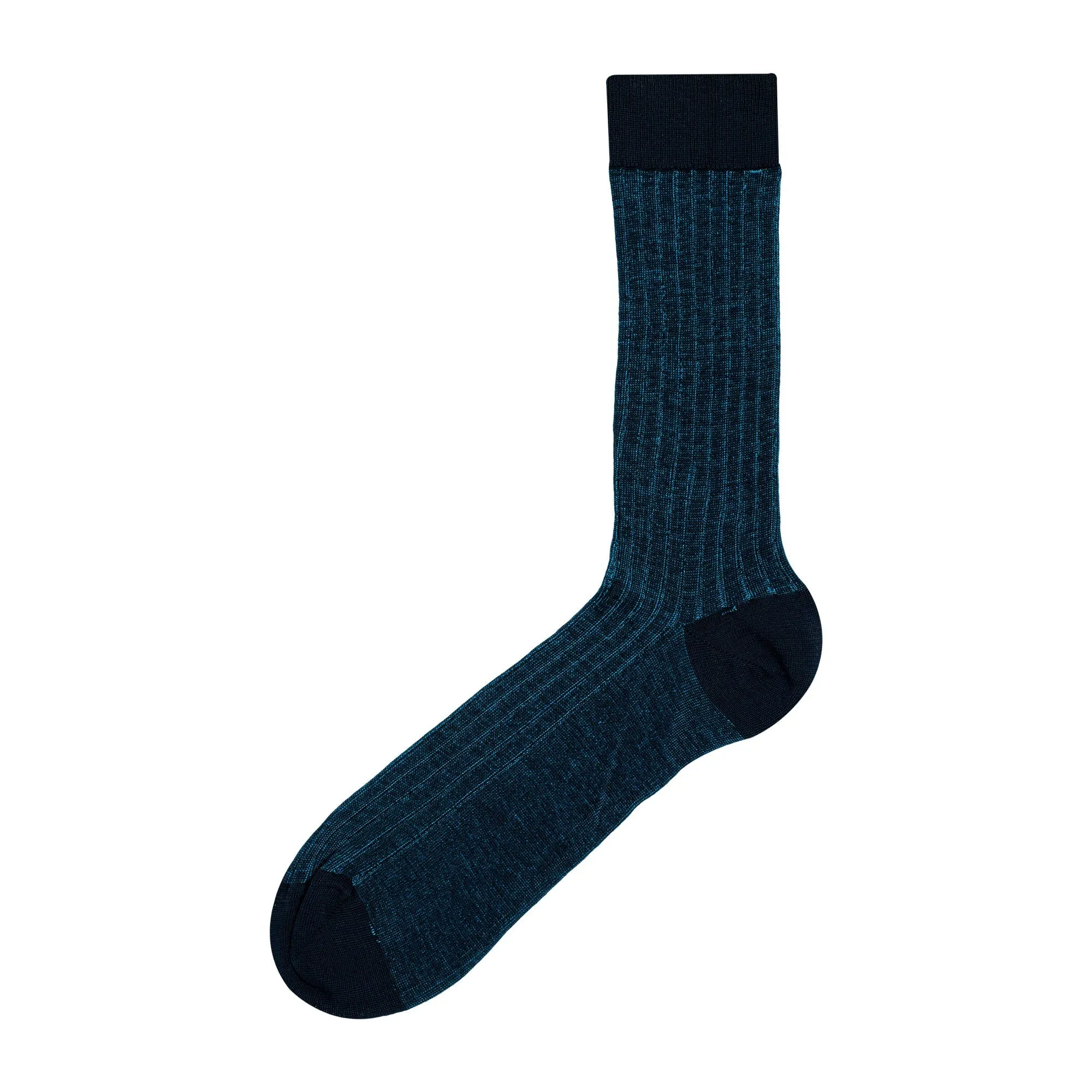 Men's Super Fine 8x1 Shadow Rib Standard Length socks