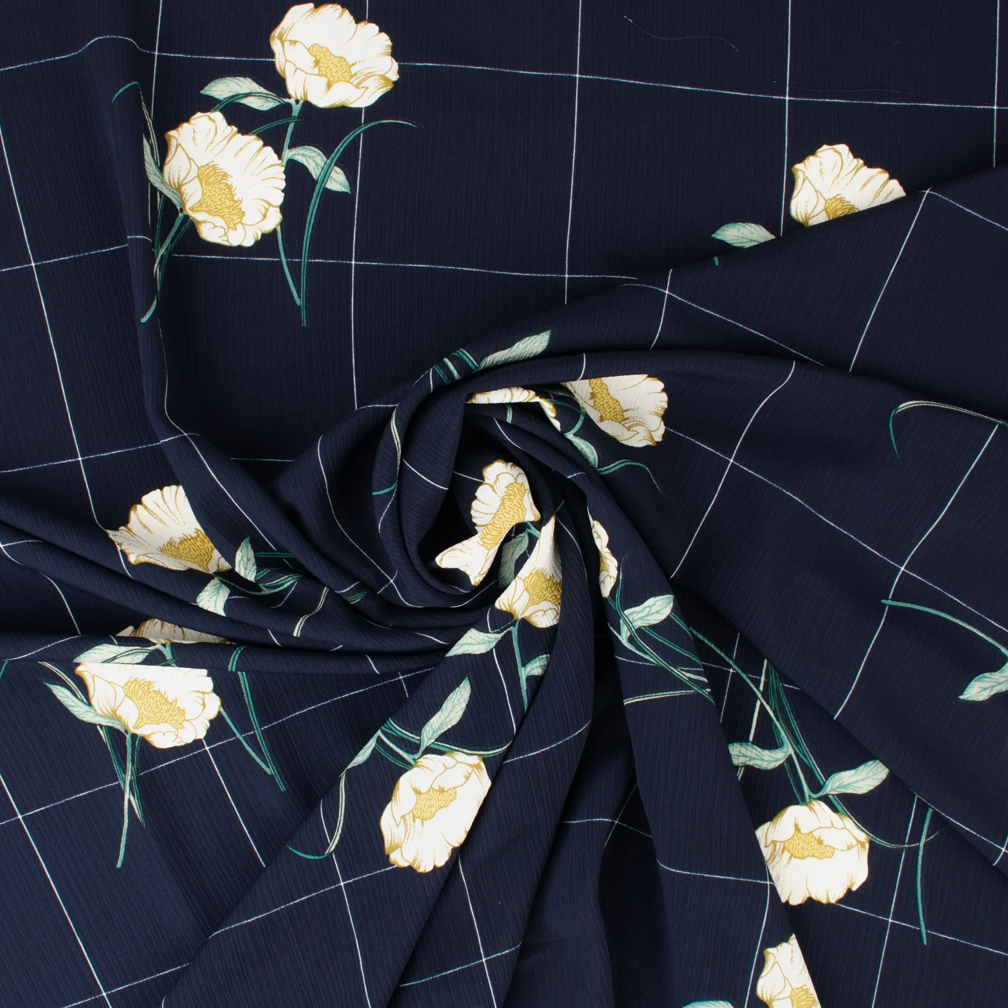 Novelty Polyester Print - 355 - Navy