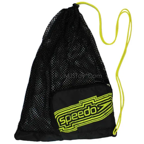 NWT Speedo Trendy Packable Swim Gear/Sport/Equipment Mesh Bag Black/Gray/Pink