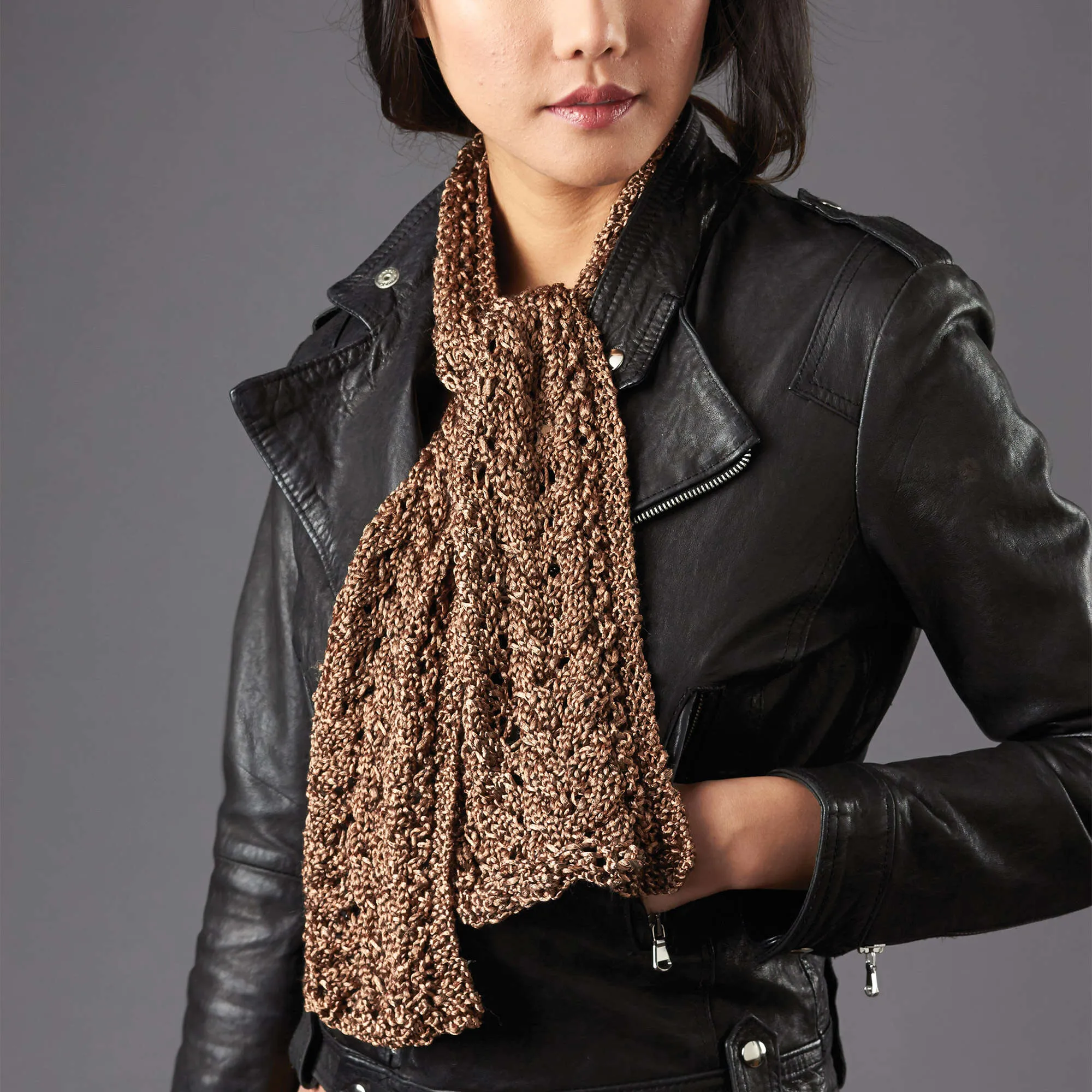 Patons Knit Lace And Cable Detail Scarf