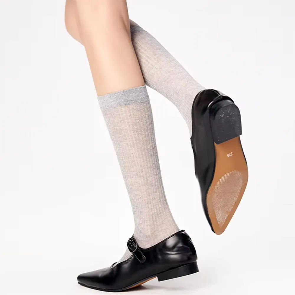 Preppy Style Ribbed Thin Socks