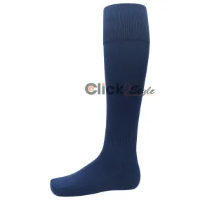 School Uniform Football Socks 1 & 2 Pairs Unisex Youth Size 4-6 Soccer Hockey Rugby KneeHigh -Navy Blue