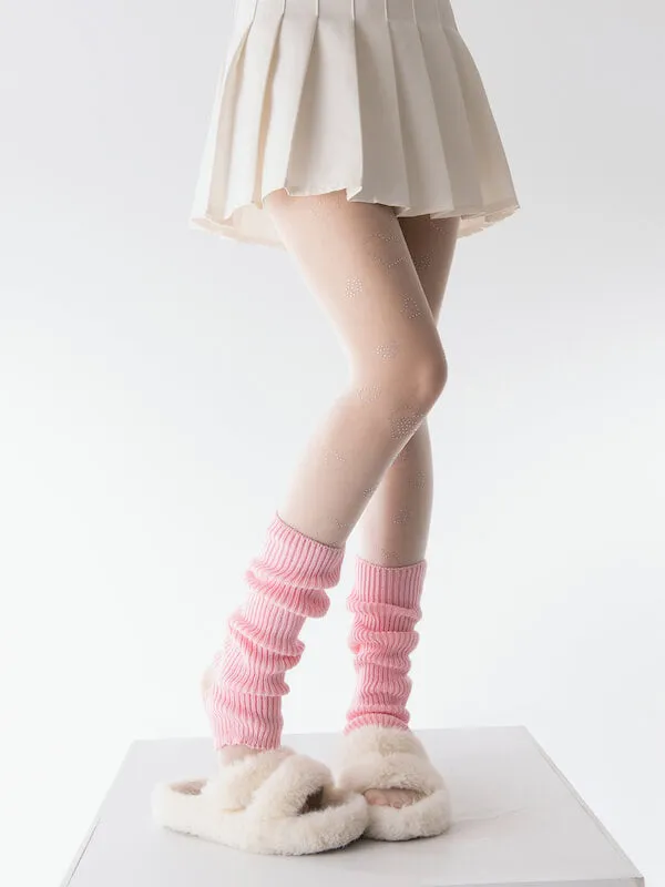 Soft kawaii cream leg warmers