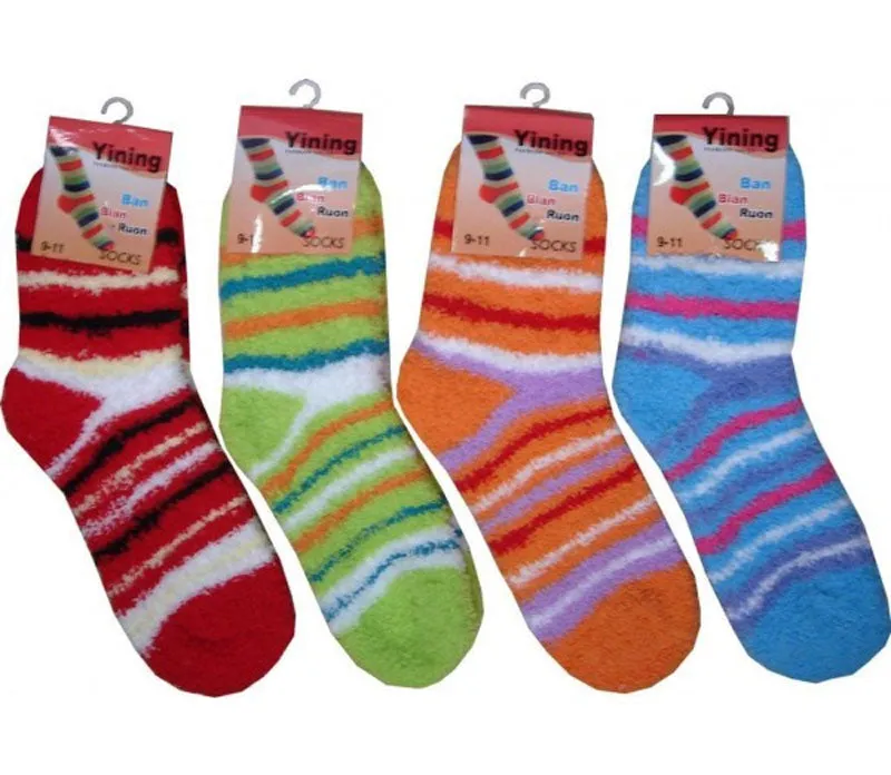 Stripe Fuzzy Socks Wholesale