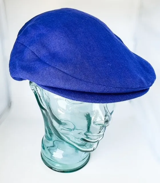 The Purple Linen Flat Cap