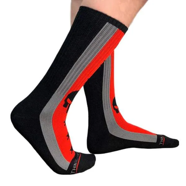 Thin Red Line Skull Performance Socks