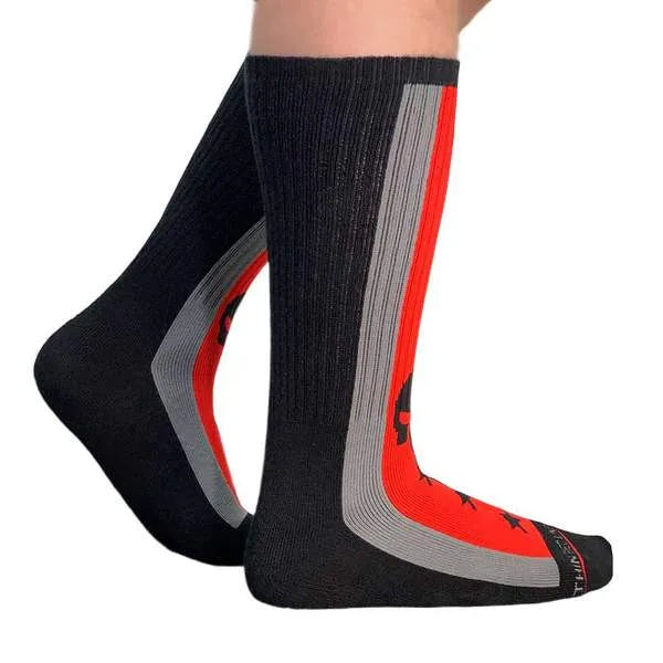 Thin Red Line Skull Performance Socks