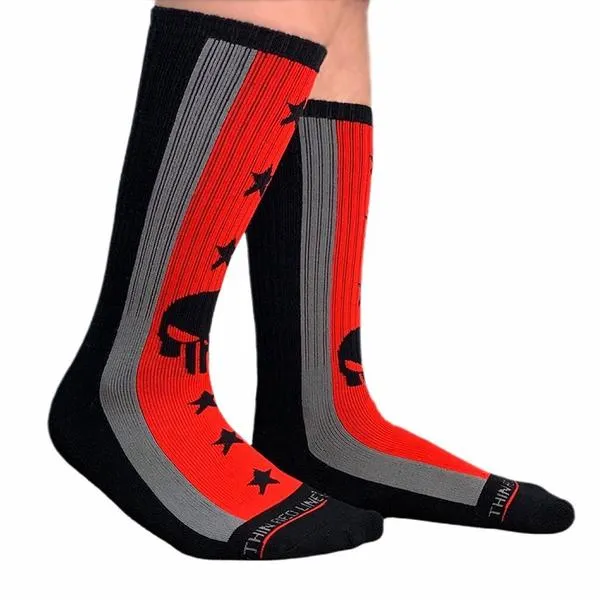 Thin Red Line Skull Performance Socks