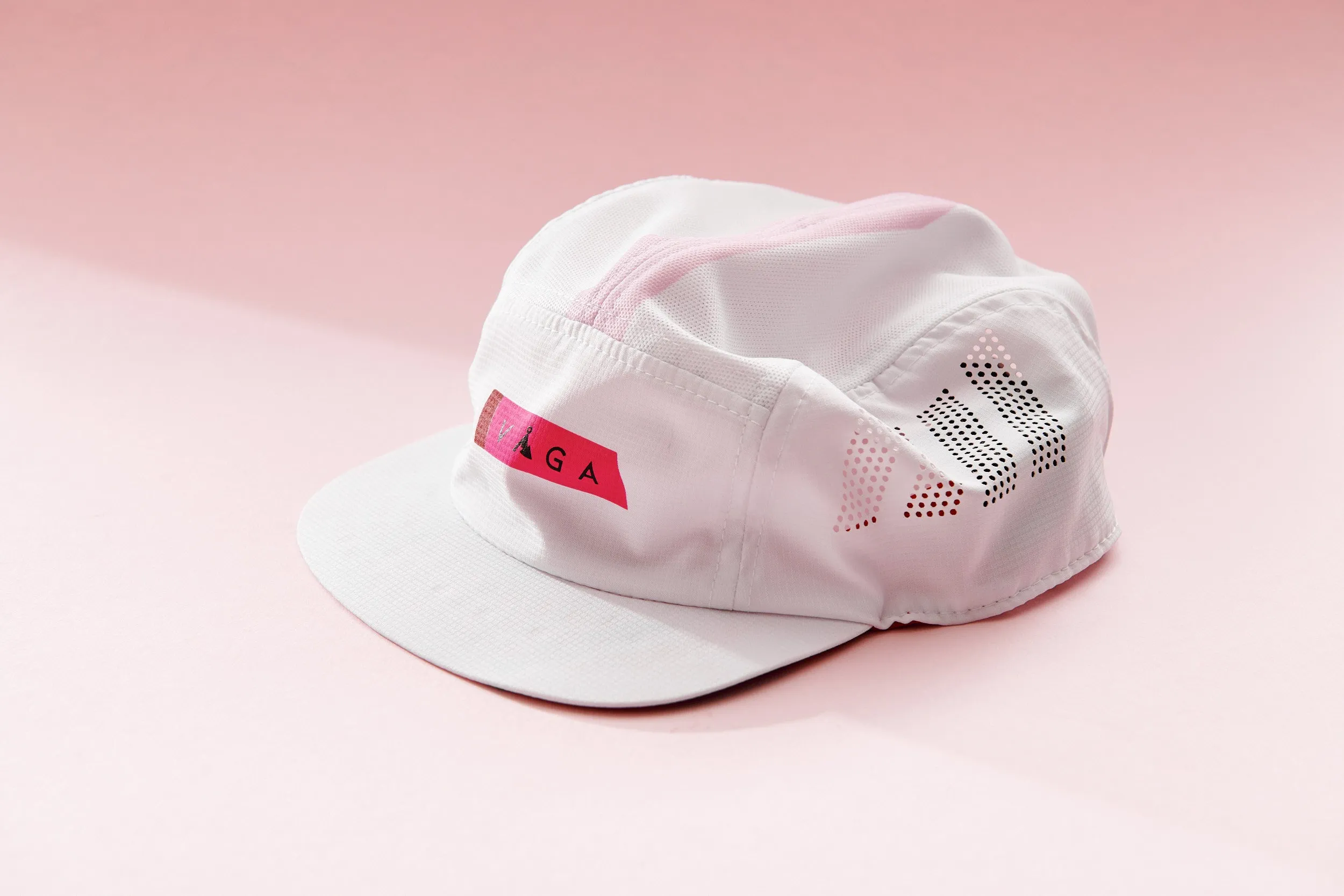 VAGA Feather Racing Cap - White/Neon Pink/Flame Red/Navy