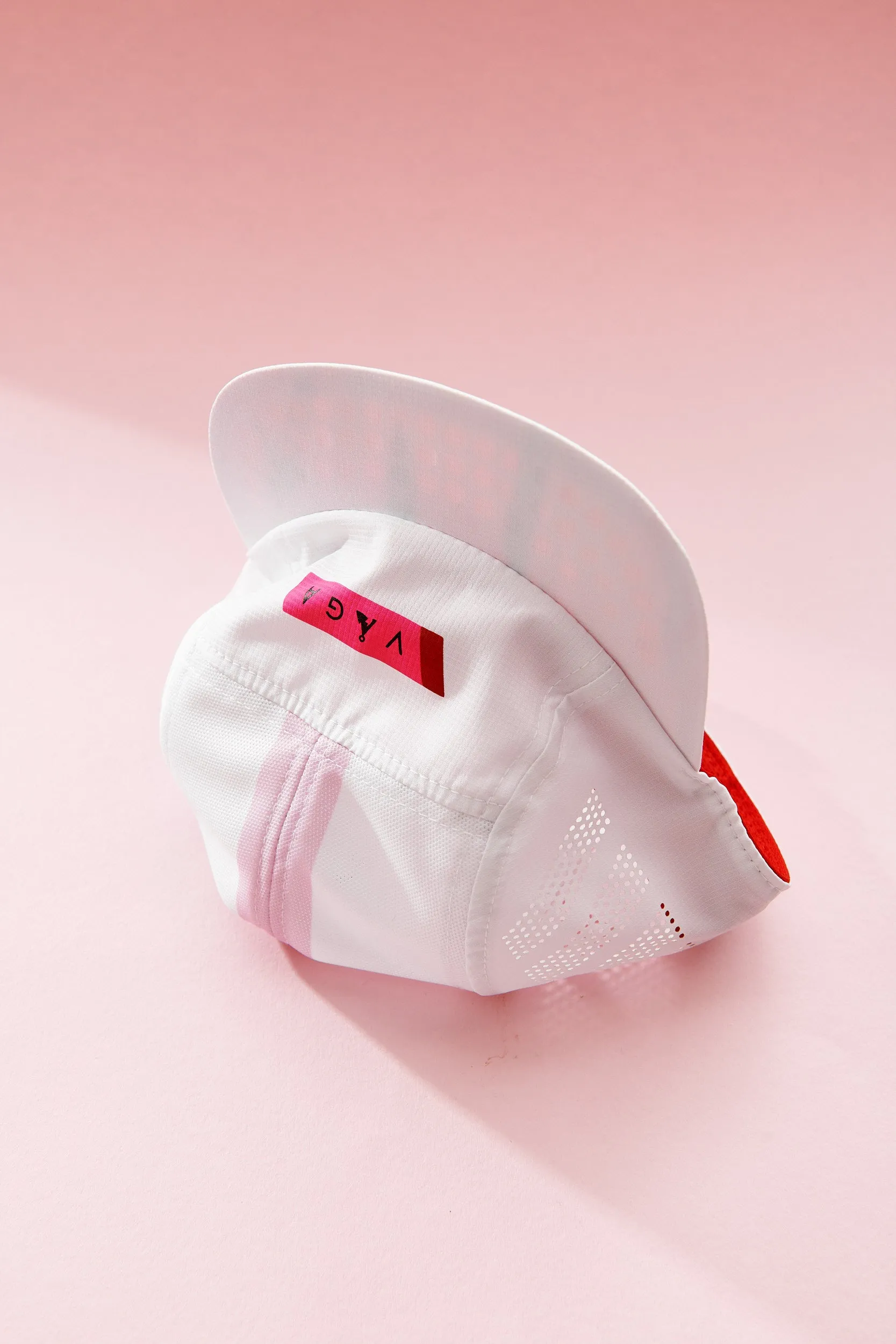 VAGA Feather Racing Cap - White/Neon Pink/Flame Red/Navy