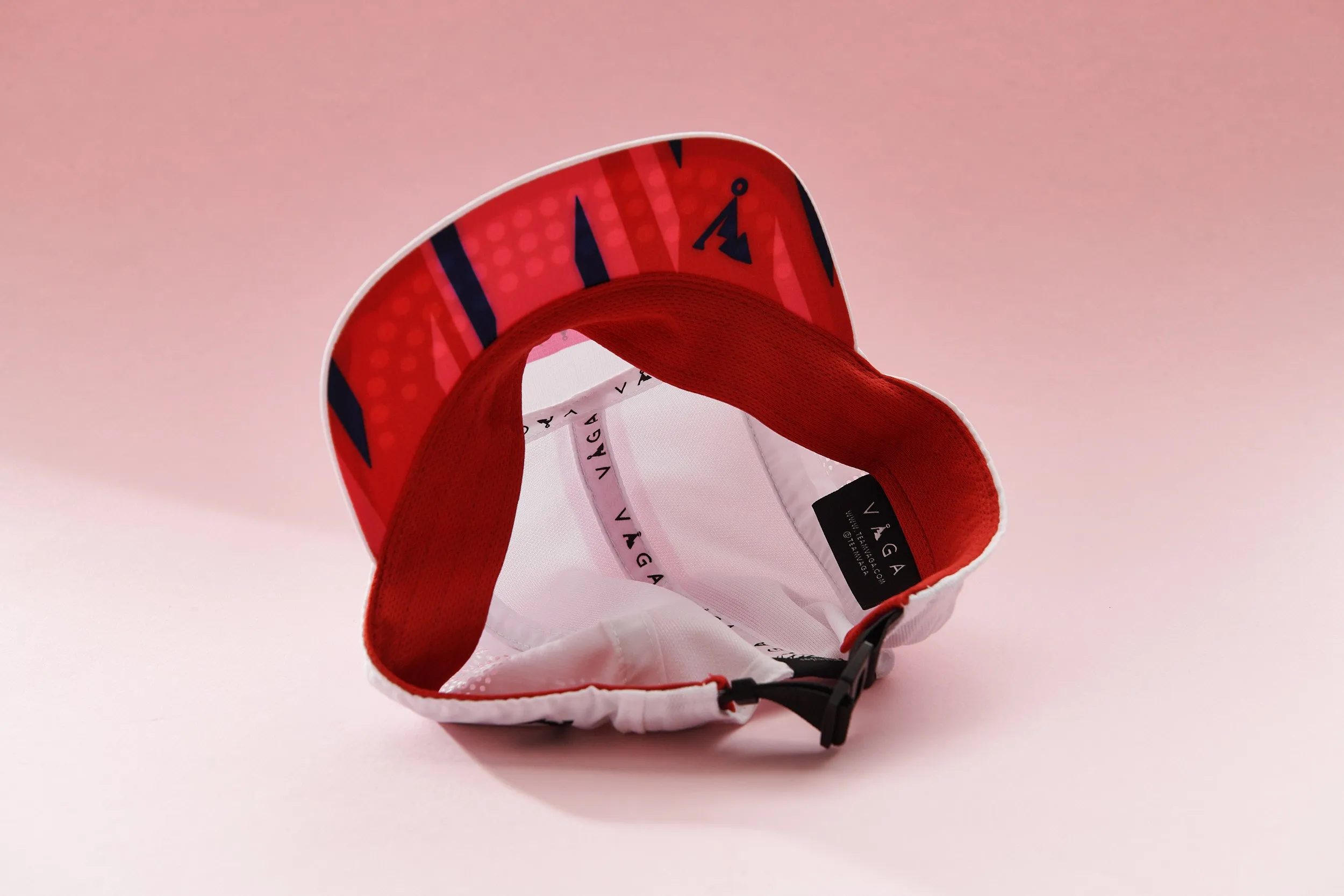 VAGA Feather Racing Cap - White/Neon Pink/Flame Red/Navy