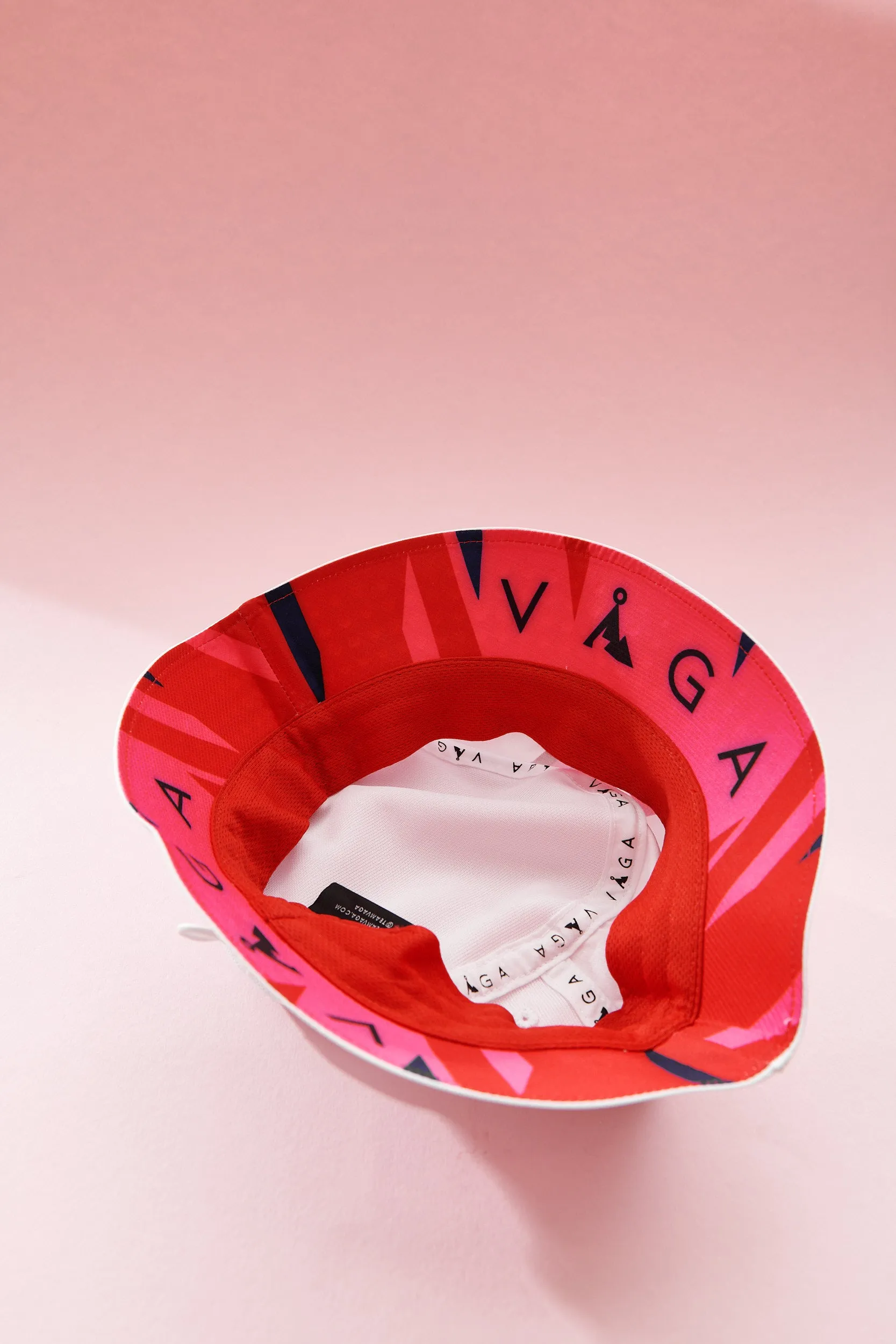 VAGA Feather Racing Cap - White/Neon Pink/Flame Red/Navy