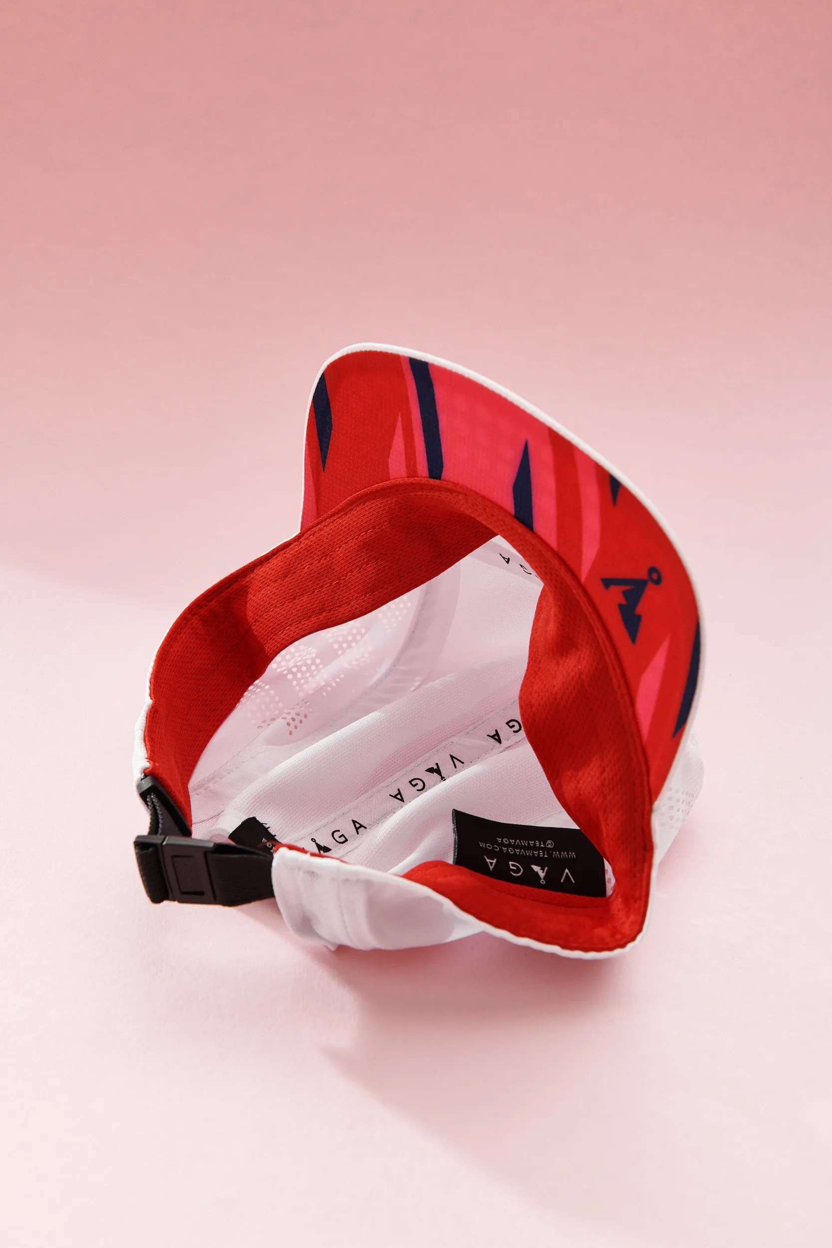 VAGA Feather Racing Cap - White/Neon Pink/Flame Red/Navy