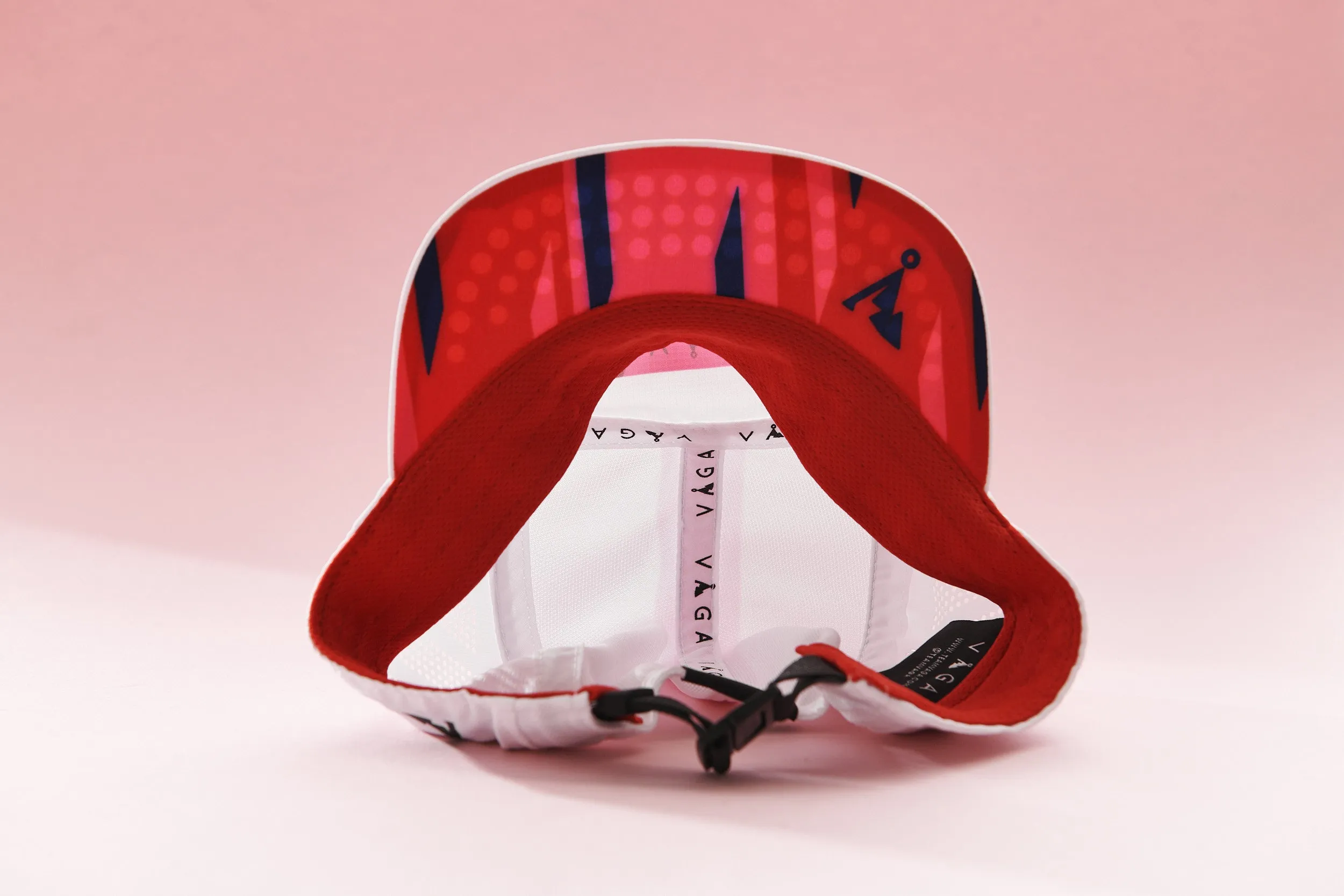 VAGA Feather Racing Cap - White/Neon Pink/Flame Red/Navy